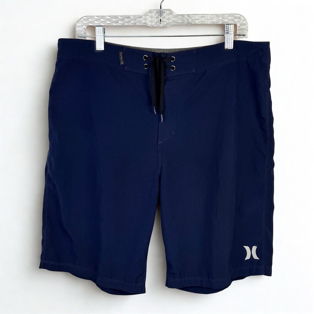 Hurley Men's Phantom Board Shorts Navy Blue Sz 33 Zip Pocket Surf Swim